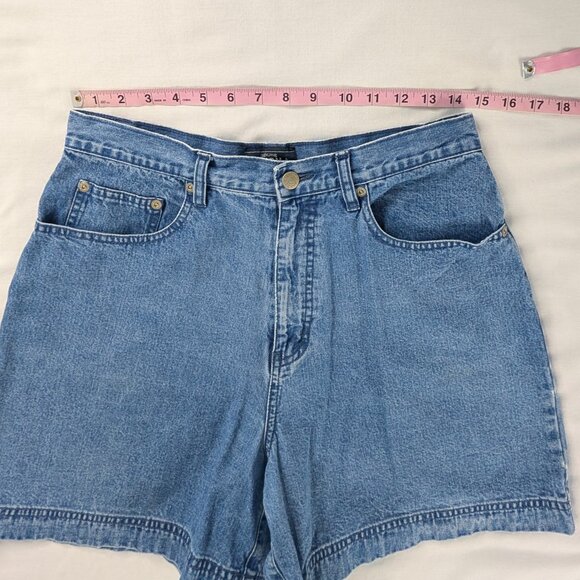 VTG High Rise Denim Back Buckle Blue Jean Shorts 90s Mom Shorts - Picture 3 of 8